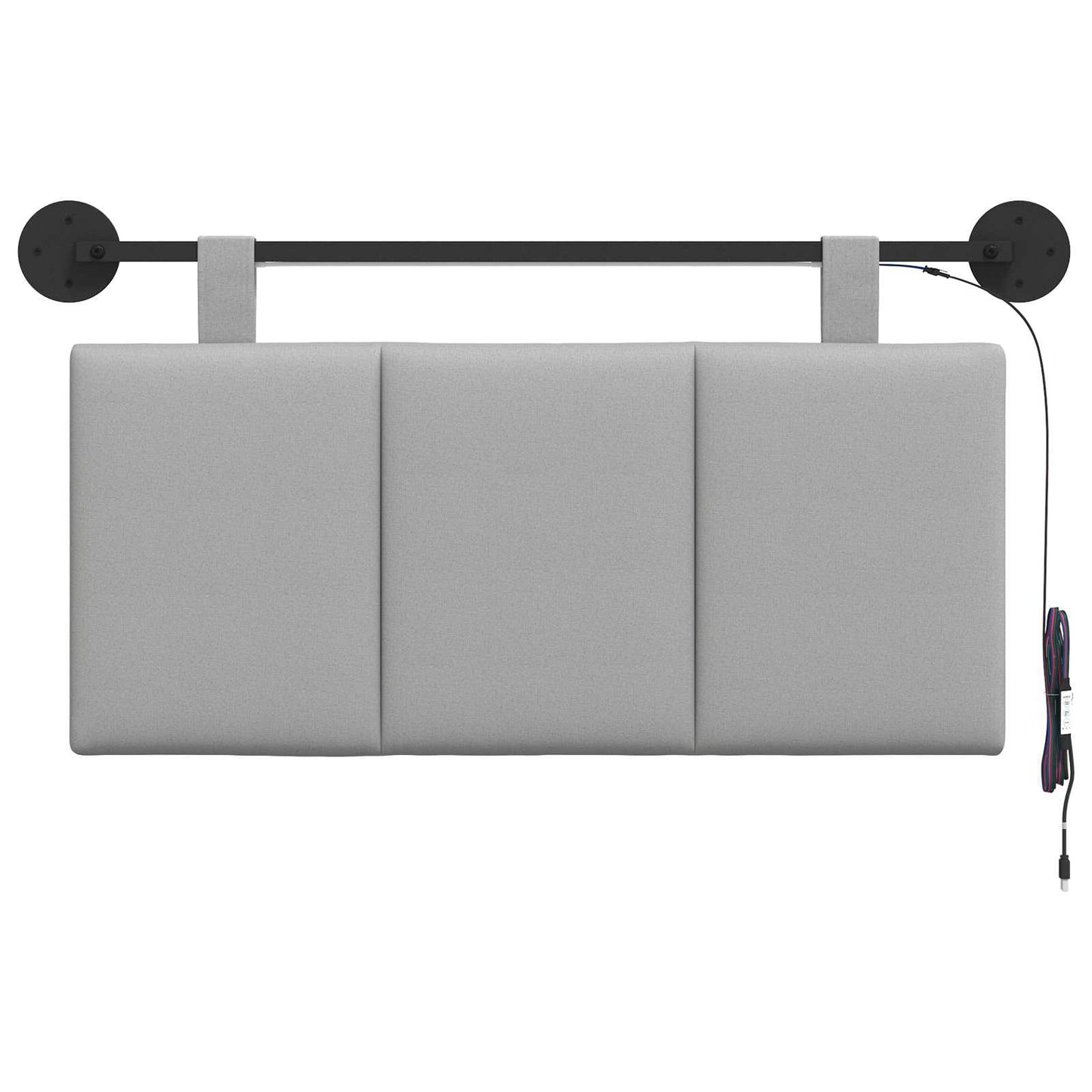 Hangend hoofdbord Met LED-verlichting Wolkengrijs Stof