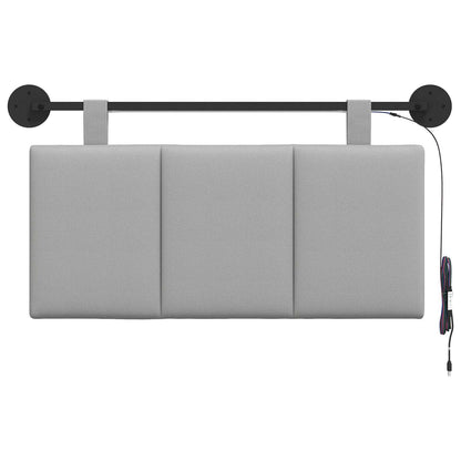Hangend hoofdbord Met LED-verlichting Wolkengrijs Stof