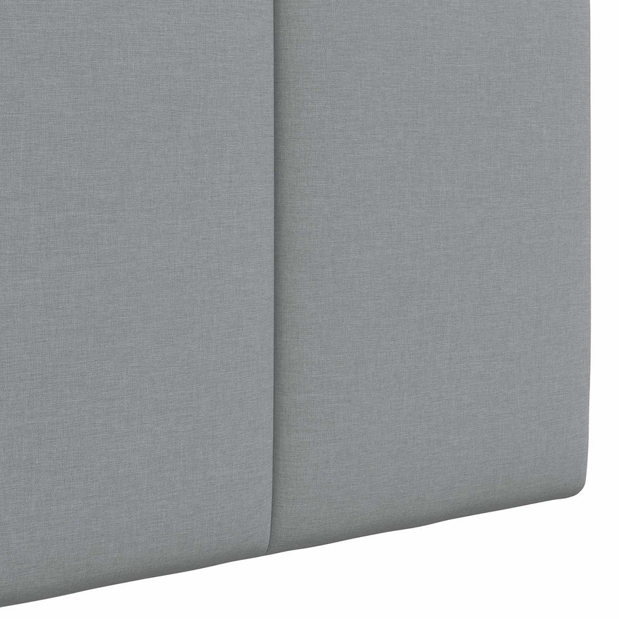 Hangend hoofdbord Met LED-verlichting Lichtgrijs Stof