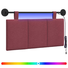 Hangend hoofdbord Met LED-verlichting Wijnrood Stof