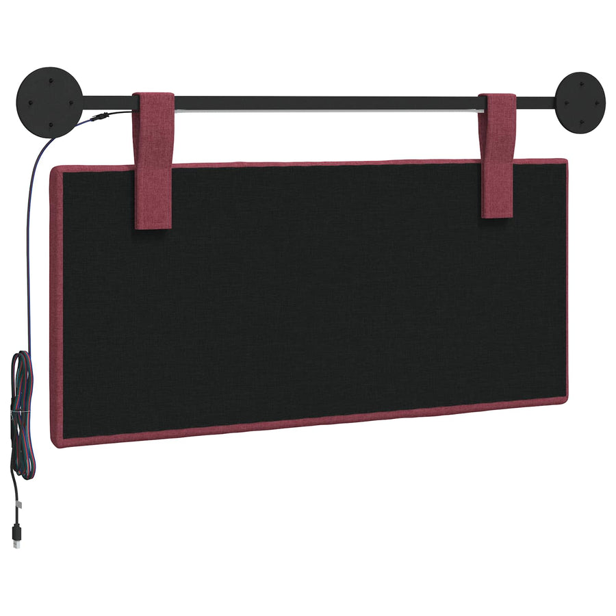 Hangend hoofdbord Met LED-verlichting Wijnrood Stof
