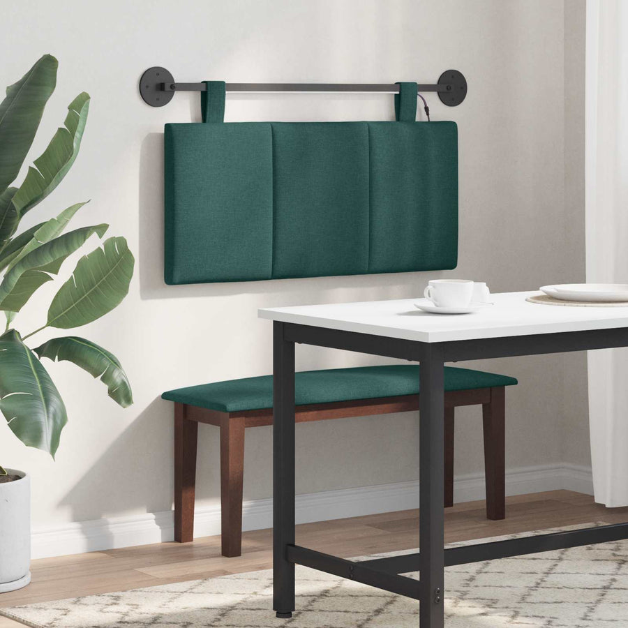 Hangend hoofdbord Met LED-verlichting Donkergroen Stof