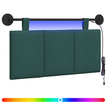 Hangend hoofdbord Met LED-verlichting Donkergroen Stof