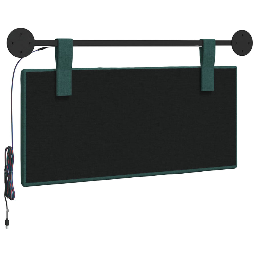 Hangend hoofdbord Met LED-verlichting Donkergroen Stof
