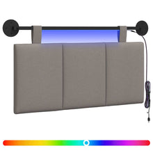 Hangend hoofdbord Met LED-verlichting Taupe Stof