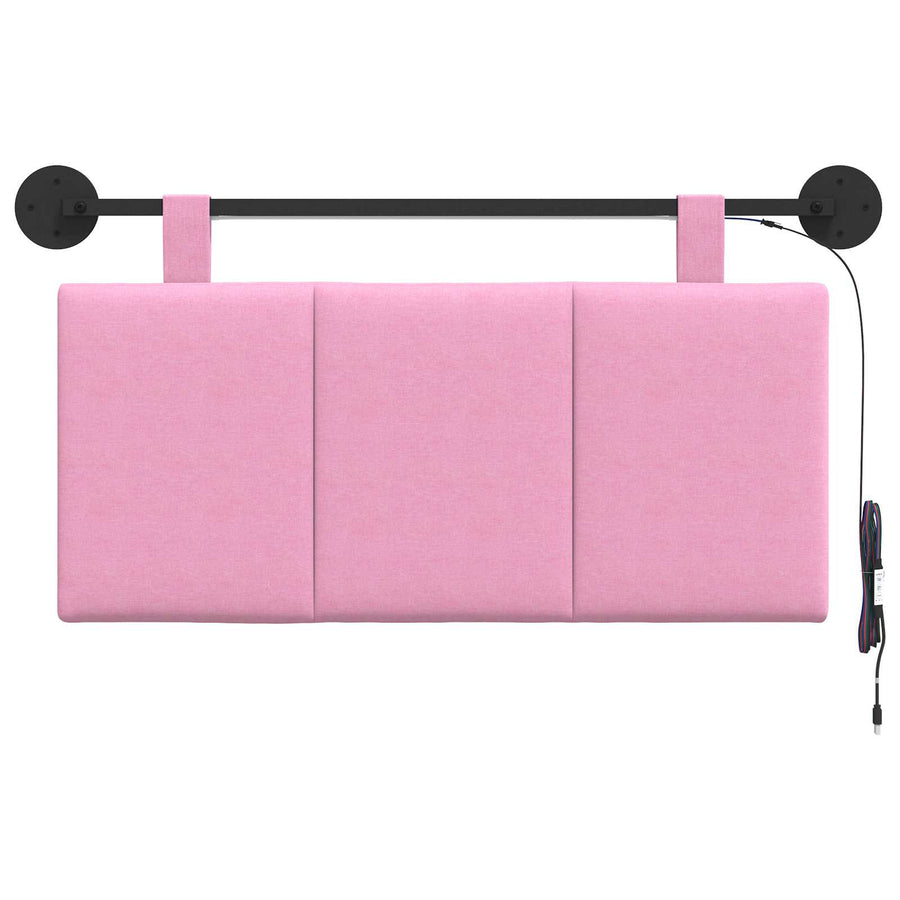 Hangend hoofdbord Met LED-verlichting Roze Stof