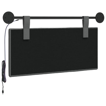 Hangend hoofdbord Met LED-verlichting Donkergrijs Stof