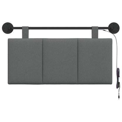 Hangend hoofdbord Met LED-verlichting Donkergrijs Stof