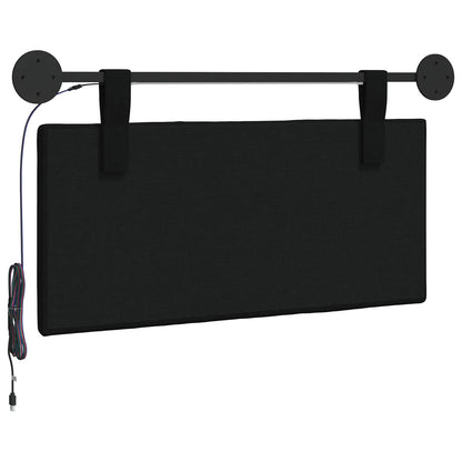Hangend hoofdbord Met LED-verlichting Zwart Stof
