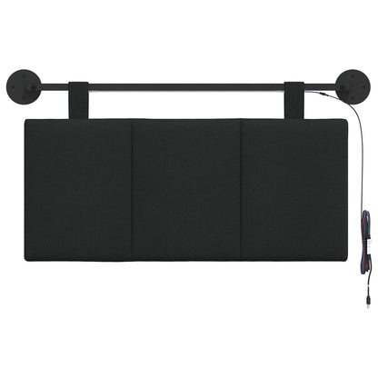 Hangend hoofdbord Met LED-verlichting Zwart Stof