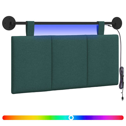 Hangend hoofdbord Met LED-verlichting Donkergroen Stof