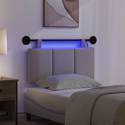 Hangend hoofdbord Met LED-verlichting Taupe Stof