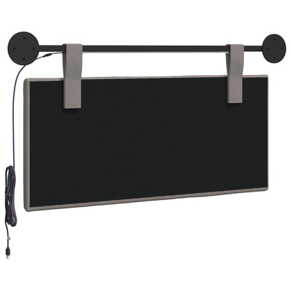 Hangend hoofdbord Met LED-verlichting Taupe Stof