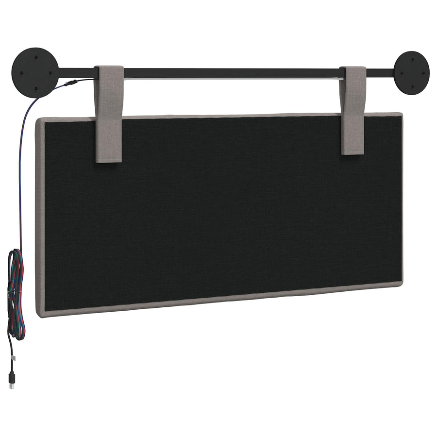 Hangend hoofdbord Met LED-verlichting Taupe Stof