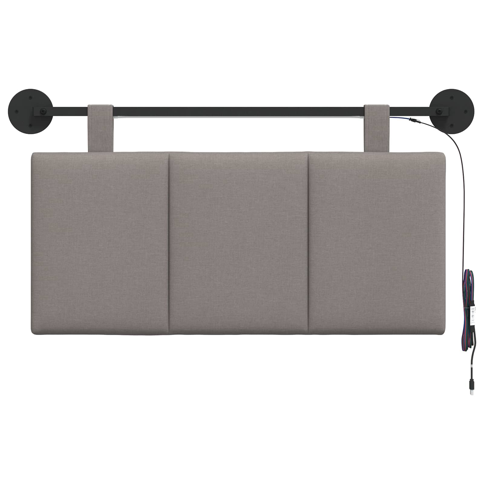 Hangend hoofdbord Met LED-verlichting Taupe Stof