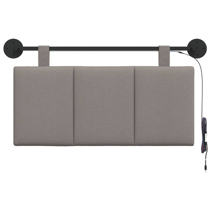 Hangend hoofdbord Met LED-verlichting Taupe Stof