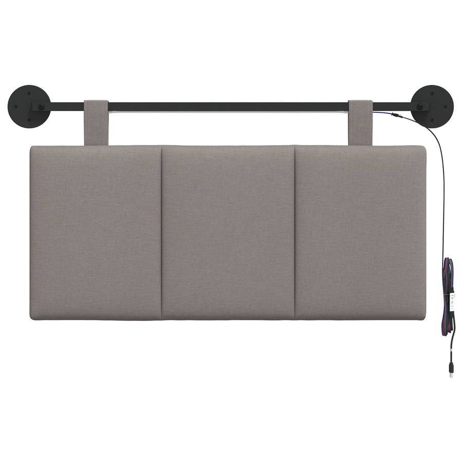 Hangend hoofdbord Met LED-verlichting Taupe Stof