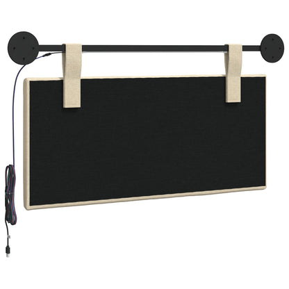 Hangend hoofdbord Met LED-verlichting Crèmekleurig Stof
