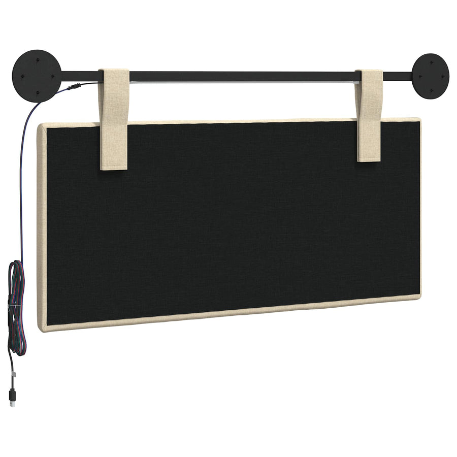 Hangend hoofdbord Met LED-verlichting Crèmekleurig Stof