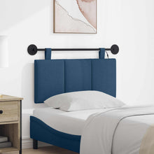 Hangend hoofdbord Met LED-verlichting Blauw Stof
