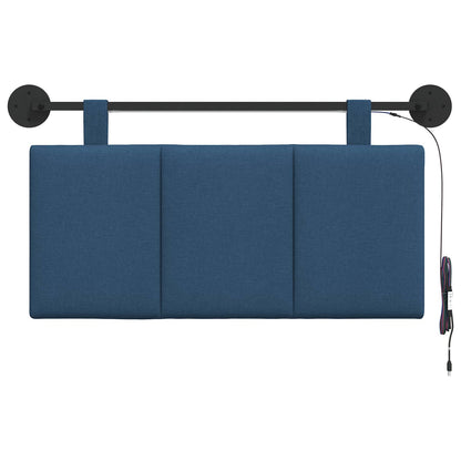 Hangend hoofdbord Met LED-verlichting Blauw Stof