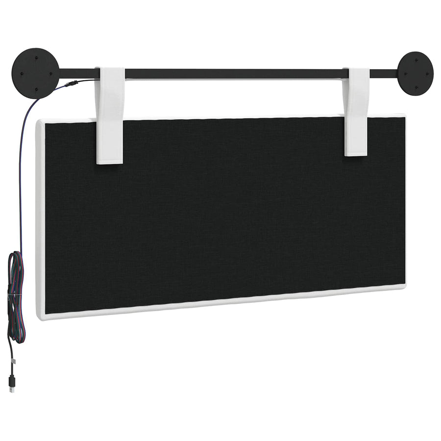 Hangend hoofdbord Met LED-verlichting Wit Stof