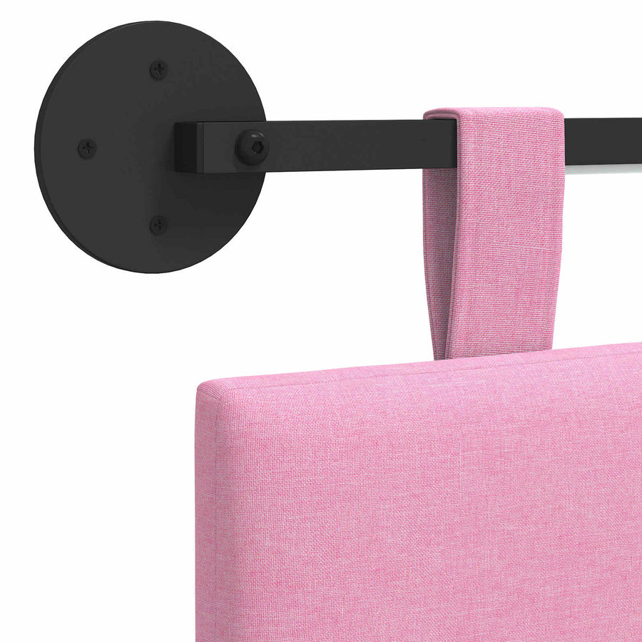 Hangend hoofdbord Met LED-verlichting Roze Stof