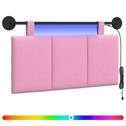 Hangend hoofdbord Met LED-verlichting Roze Stof