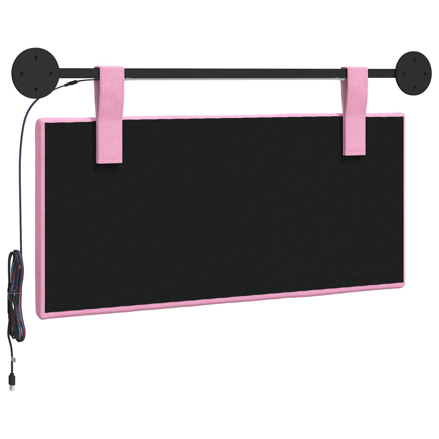 Hangend hoofdbord Met LED-verlichting Roze Stof