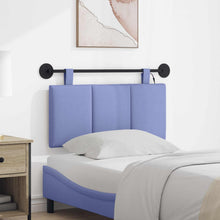Hangend hoofdbord Met LED-verlichting Jeans Blauw Stof