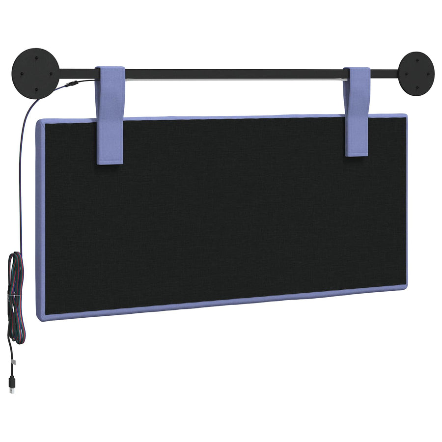 Hangend hoofdbord Met LED-verlichting Jeans Blauw Stof