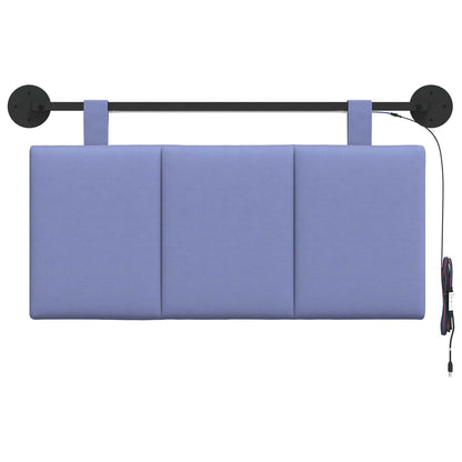 Hangend hoofdbord Met LED-verlichting Jeans Blauw Stof