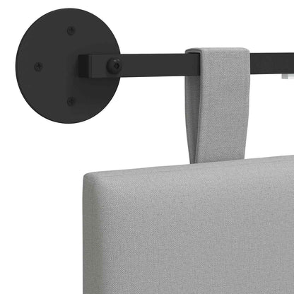 Hangend hoofdbord Met LED-verlichting Wolkengrijs Stof