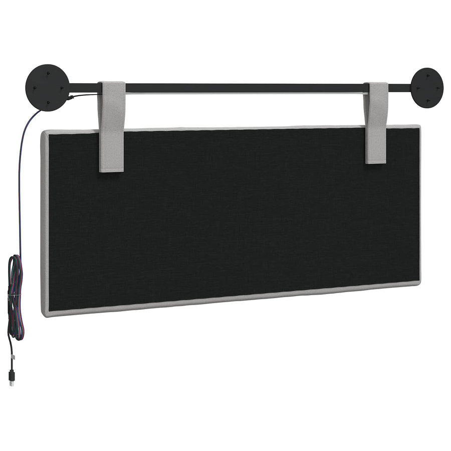 Hangend hoofdbord Met LED-verlichting Wolkengrijs Stof