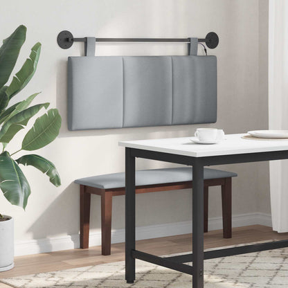 Hangend hoofdbord Met LED-verlichting Lichtgrijs Stof