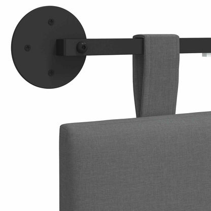 Hangend hoofdbord Met LED-verlichting Donkergrijs Stof