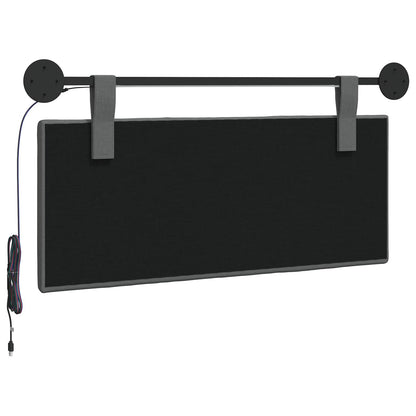Hangend hoofdbord Met LED-verlichting Donkergrijs Stof
