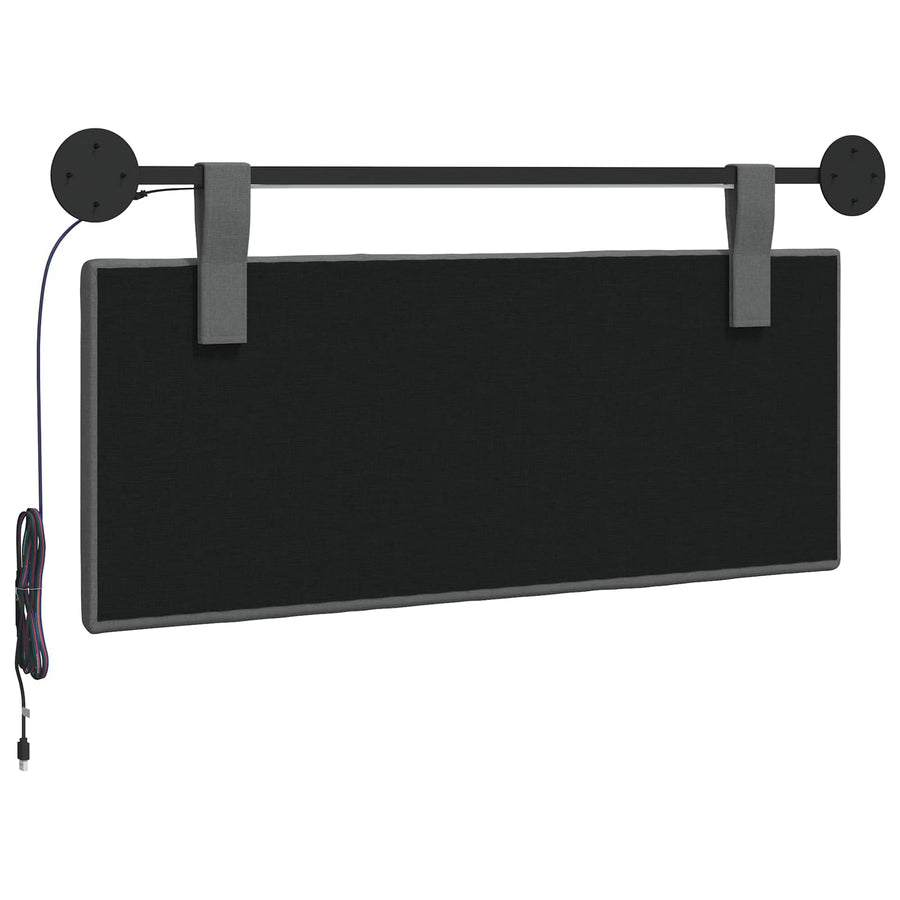 Hangend hoofdbord Met LED-verlichting Donkergrijs Stof