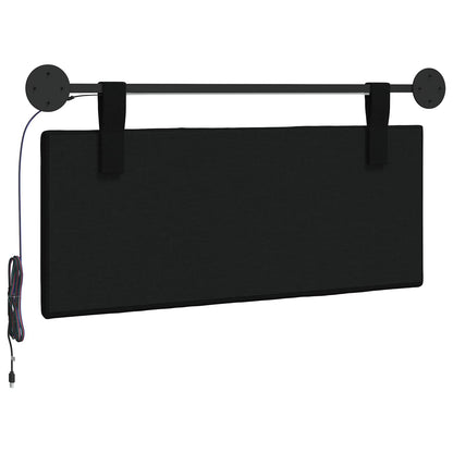 Hangend hoofdbord Met LED-verlichting Zwart Stof