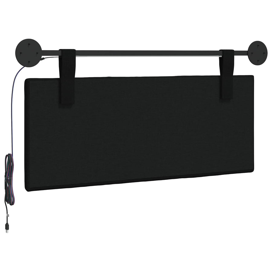 Hangend hoofdbord Met LED-verlichting Zwart Stof