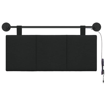 Hangend hoofdbord Met LED-verlichting Zwart Stof