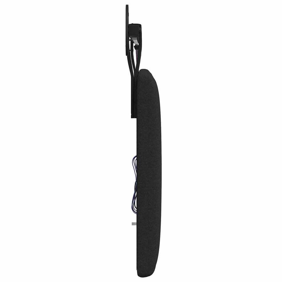 Hangend hoofdbord Met LED-verlichting Zwart Stof