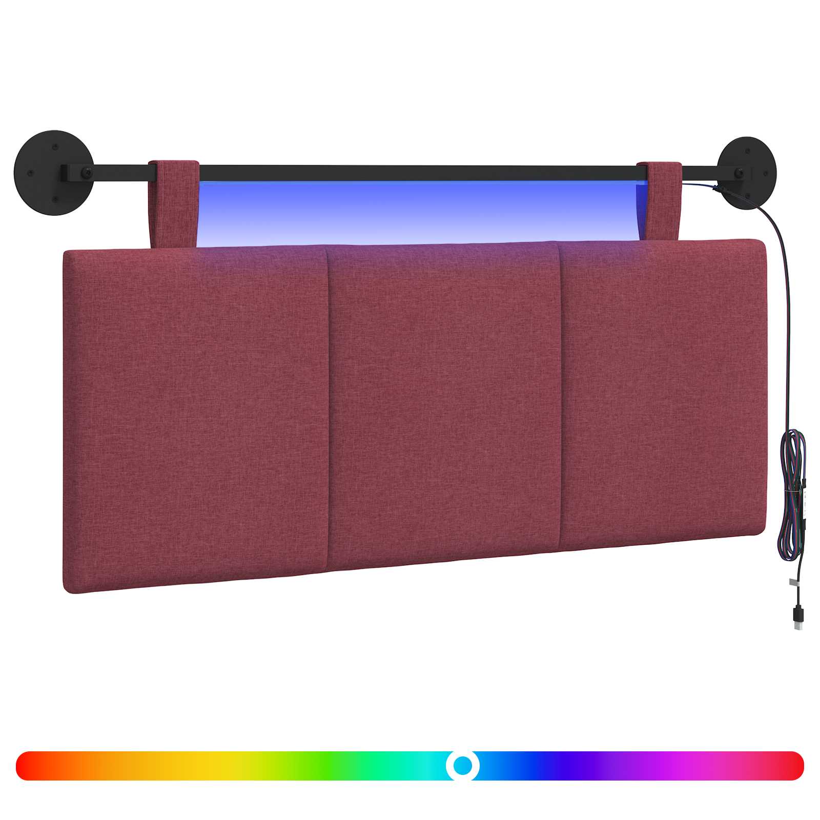 Hangend hoofdbord Met LED-verlichting Wijnrood Stof