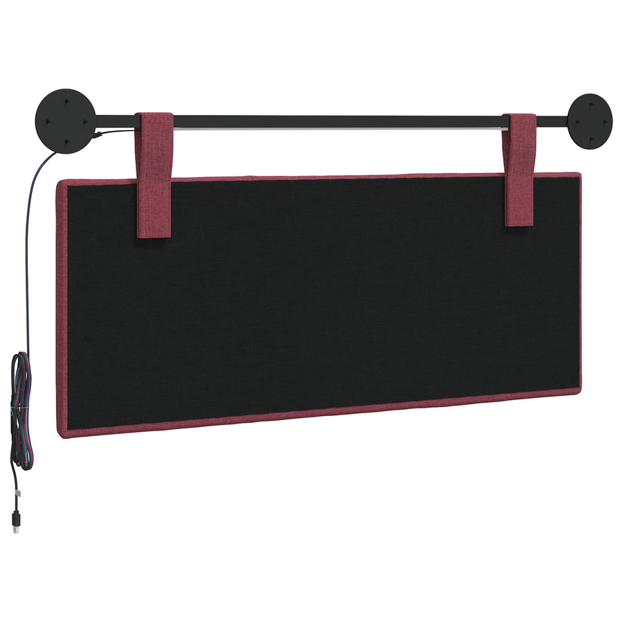 Hangend hoofdbord Met LED-verlichting Wijnrood Stof