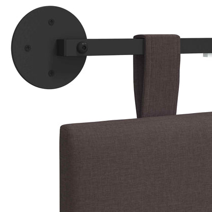 Hangend hoofdbord Met LED-verlichting Donkerbruin Stof