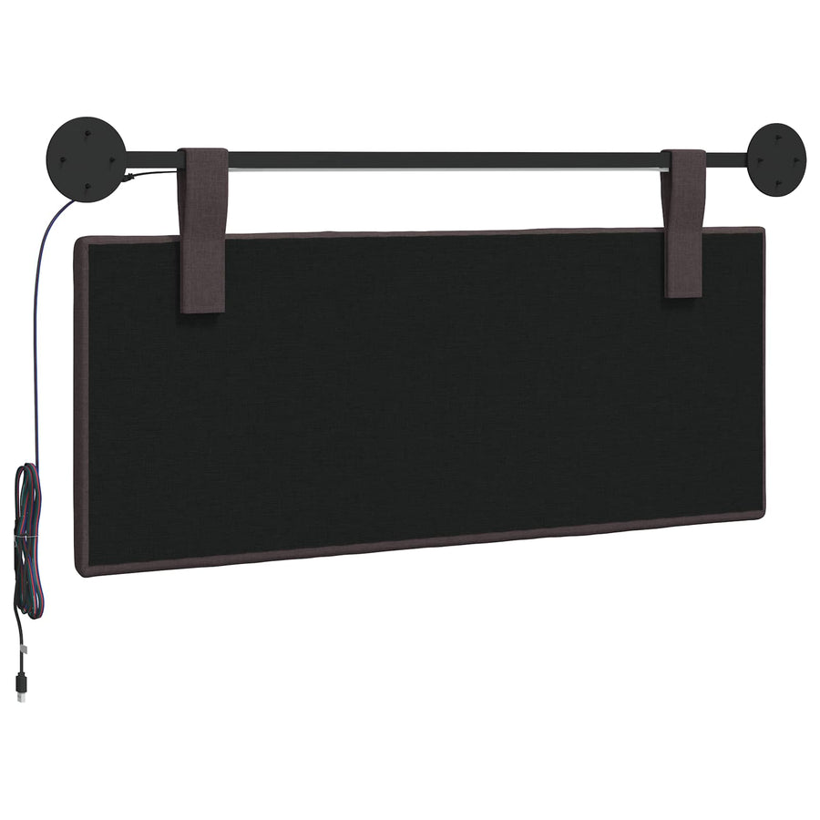 Hangend hoofdbord Met LED-verlichting Donkerbruin Stof
