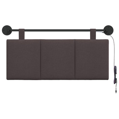 Hangend hoofdbord Met LED-verlichting Donkerbruin Stof