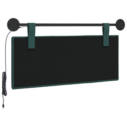 Hangend hoofdbord Met LED-verlichting Donkergroen Stof