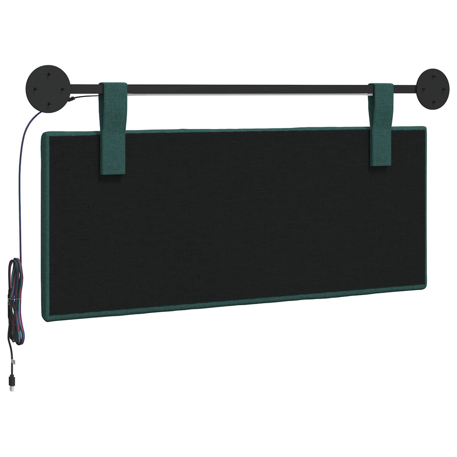 Hangend hoofdbord Met LED-verlichting Donkergroen Stof