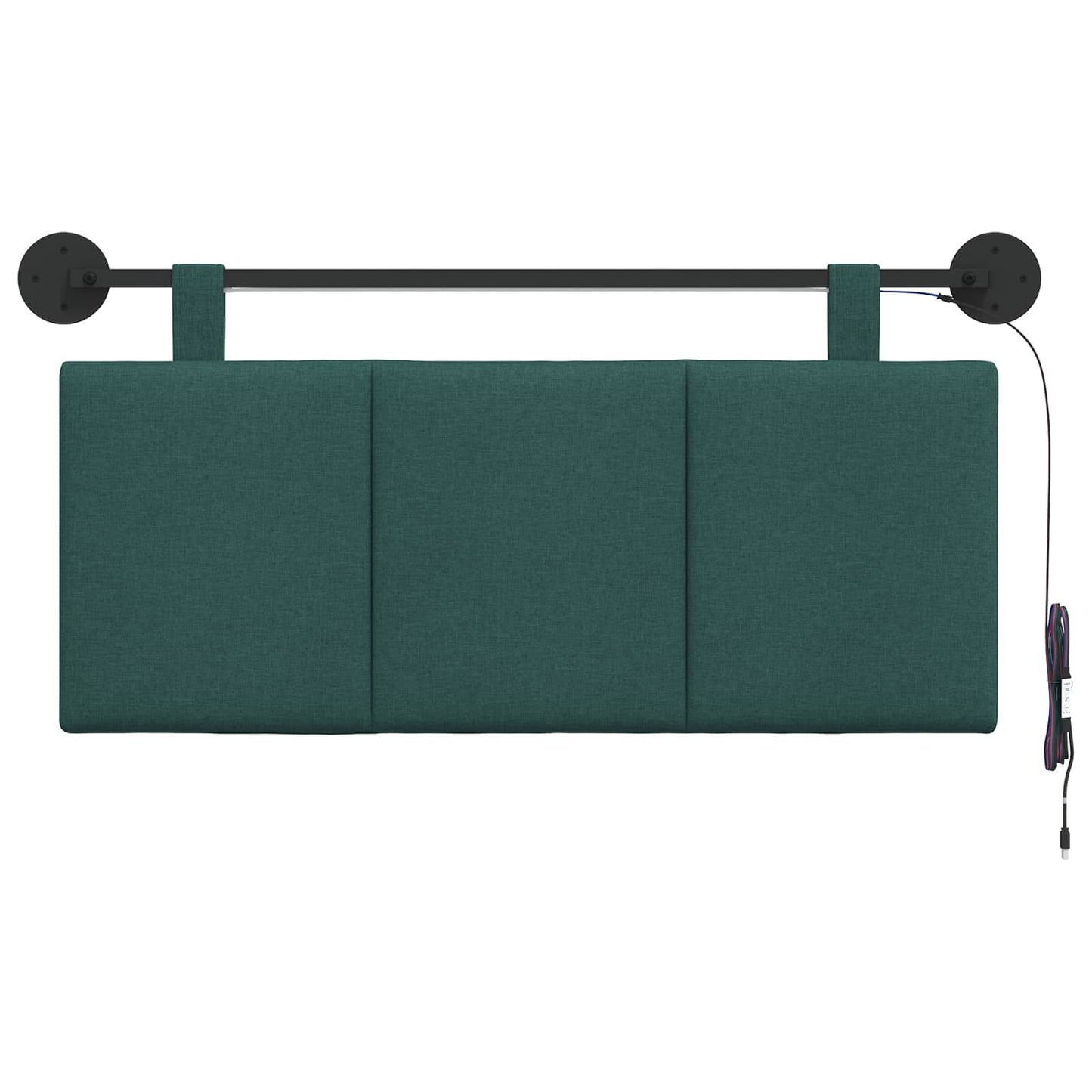 Hangend hoofdbord Met LED-verlichting Donkergroen Stof